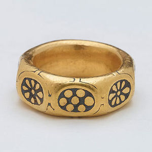 One of the gold artefacts which made up the Herefordshire Hoard.