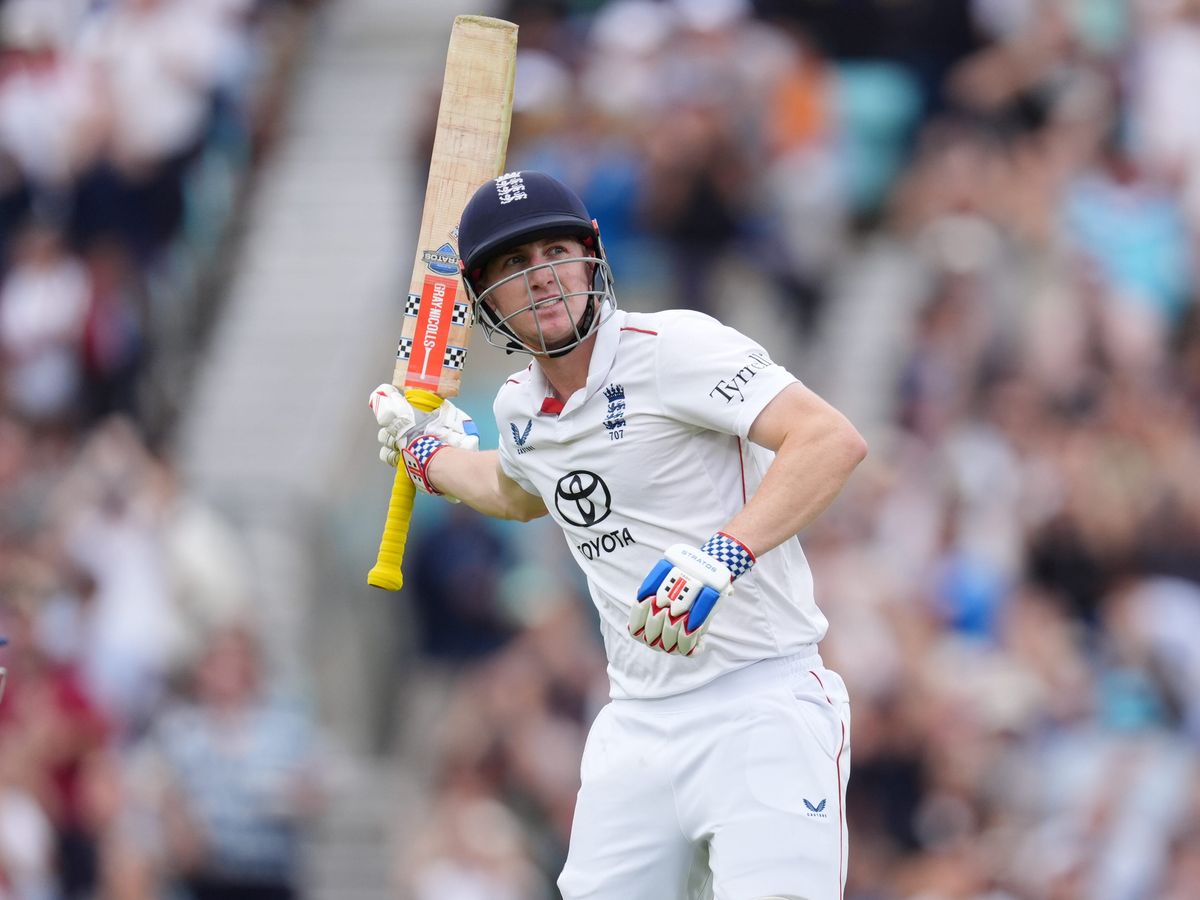 Harry Brook century before dramatic dismissal takes England in sight of win