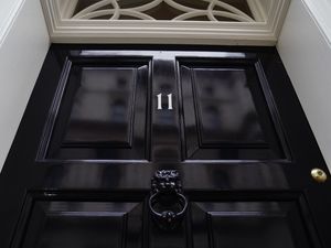 A view of the door to 11 Downing Street, the residence of Chancellor