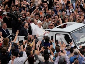 Pope Francis tours St Peter’s Square in his popemobile