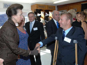 Supporting image for story: Princess Anne visits town's saddlemaker