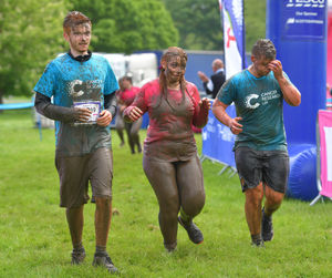 Some of the youngsters make their way around the course