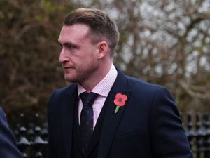 Stuart Hogg arriving at court