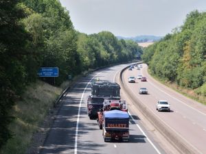 An abnormal load heads into Telford on the M54, taken near Shifnal