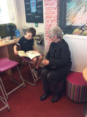 Residents from Hempstalls Hall had the special opportunity to read with the children.