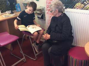 Residents from Hempstalls Hall had the special opportunity to read with the children.

