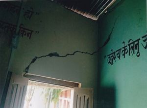 The earthquake caused substantial damage to the school (Photo by The Gurkha Welfare Trust)