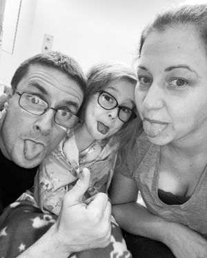 Dulcie with her parents