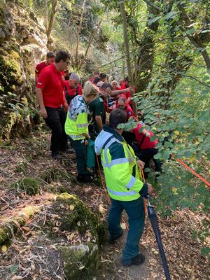 The casualties being rescued from the scene. Picture: West Mercia Search and Rescue