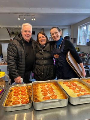 David (left) and Linda (middle) from Athena Greek Taverna with Julia (right) of Hands Together Ludlow.