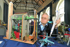 Tom Lewis, from Minsterley, shows off his steam pumping engine which is based on Snailbeach lead mines