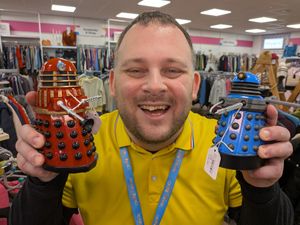 Supporting image for story: Treasure trove of Dr Who collectables donated to Oswestry shop raising money for poorly kids