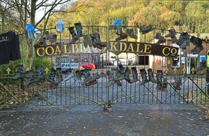 Workers hung their boots on the gates of the foundry when it closed in 2017