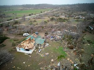 Destruction from a severe storm in Wayne County, Missouri