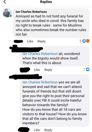 A now-deleted Facebook post by Councillor Ian Robertson