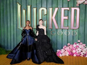 Supporting image for story: Ariana Grande and Cynthia Erivo wear Gothic gowns to Wicked: For Good premiere