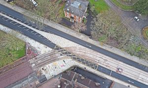 Dudley Metro track on Castle Hill  