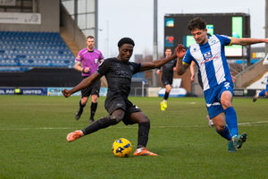 Ismeal Kabia goes for goal. Picture: Ollie Jones