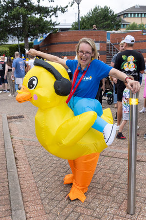 Fun at the Black Country Duck Race at The Waterfront in Brierley Hill