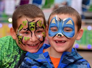 Oliver and Jacob Holloway were among those getting their faces painted