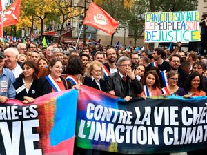 Supporting image for story: Protesters march in Paris to demonstrate against cost-of-living crisis