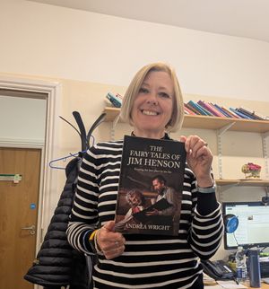 Andrea White with her new book 'The Fairy Tales of Jim Henson: Keeping the best place by the fire'.