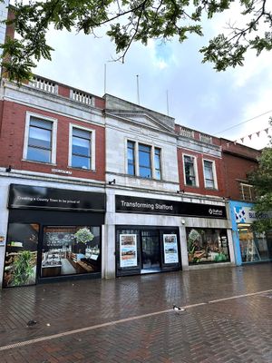 The front of the Co-Op Department Store building in Gaolgate Street Stafford. Image courtesy of Stafford Borough Council