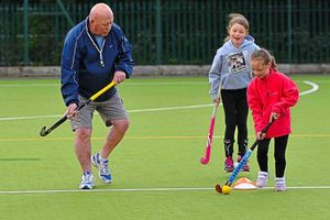 Eddie passes on his knowledge to youngsters at the club.