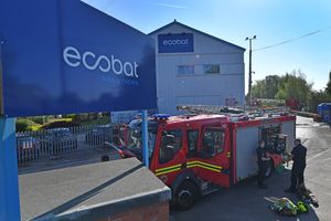 The fire at Ecobat in Darlaston. Photo: Tim Sturgess