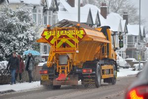 Gritting the snowy roads in Wolverhampton