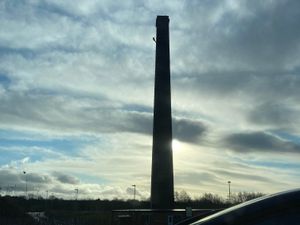 Supporting image for story: Don't look down! Adventurous climber spotted at top of Baggeridge chimney