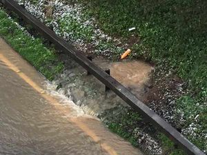 Water coming off the fields is causing the flooding, picture: Central Motorway Police Group