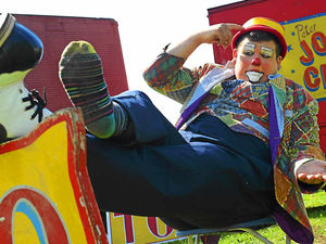 Supporting image for story: Jerry the clown's not jolly after losing shoe in Telford