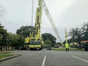 Supporting image for story: Crane lifts new MRI scanner into Telford's Princess Royal Hospital