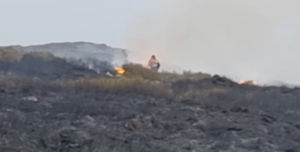 Fire at a nature reserve in Shropshire