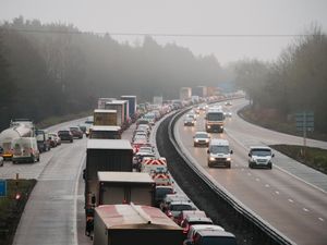 Supporting image for story: Two miles of queues after overturned vehicle on M54
