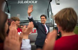 Labour leader Ed Miliband meets party supporters