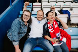 England fans watch on the big screen at the New Bucks Head in Telford