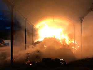 Supporting image for story: 30 firefighters tackle huge barn blaze near The Wrekin