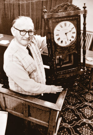 Clocking up the years – Harry, pictured in 1986, was fond of local history