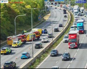 Emergency services could be seen working at the scene of the crash