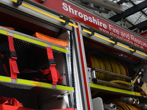Supporting image for story: Timber fire near Shrewsbury takes almost five hours to bring under control