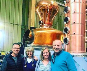 Fulfilling a dream – Shane Parr, Alison Parr, Alex Toller & Chris Toller at Henstone Distillery