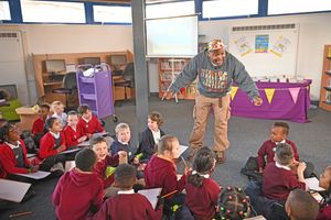 Kenny Baraka kept the youngsters entertained through the event