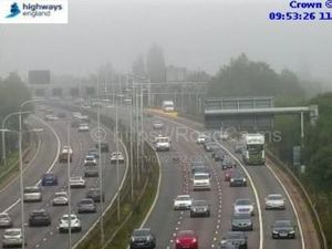 Supporting image for story: M6 crash in fog causes three-mile queues and leaves barrier in need of repairs
