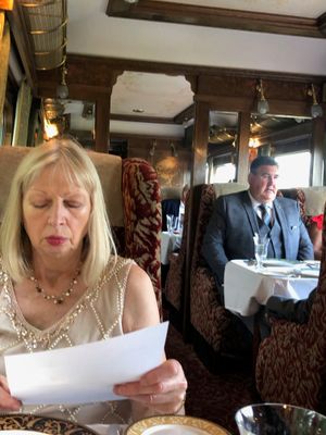 What's for dinner ... passengers study the Northern Belle menu