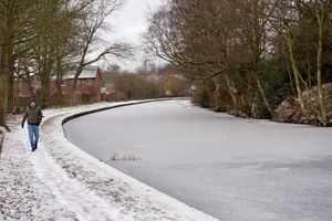 Sub zero temperatures have seen this canal in Brownhills freeze over