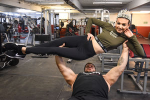 Bryn, 43, can easily bench press his daughter Sacha