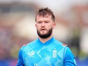Ben Duckett looks on while playing for England