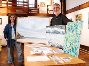 Steve White (right) is holding an art exhibition at the Bears Steps Art Gallery in Shrewsbury